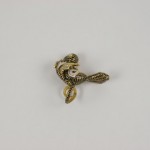 A gold snake with a white background