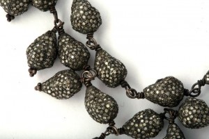 A close up of the beads on a necklace