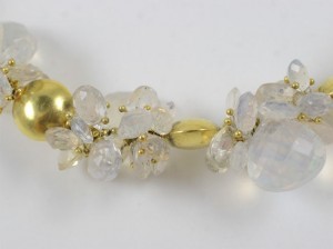 A close up of the beads on a necklace