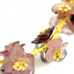 A close up of the flower bracelet