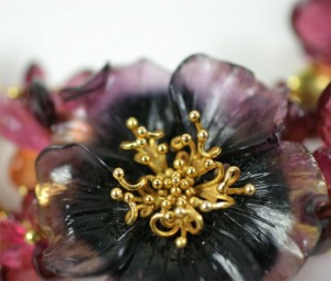 A close up of the center of a flower.