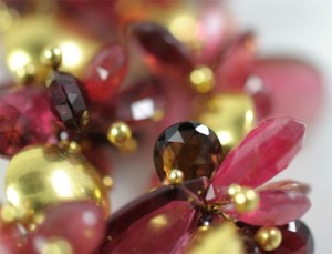 A close up of some beads on a table