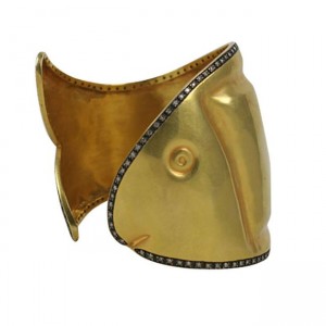 Gold and Diamond Fish Cuff