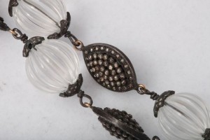 A close up of the beads on a necklace