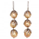 Golden South Sea Pearl Starfish Earrings