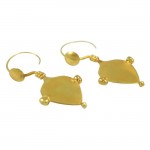 Gold Spade Shield Earrings