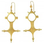 Gold Peakaboo Shield Earrings