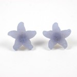 A pair of frosted glass star earrings.