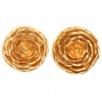 Gold Peonies Earrings