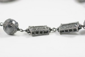 A close up of the silver chain