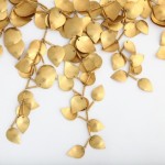 A bunch of gold leaves on the ground